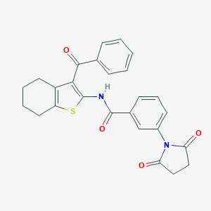 molecular formula C26H22N2O4S B376189 N-(3-benzoyl-4,5,6,7-tetrahydro-1-benzothiophen-2-yl)-3-(2,5-dioxopyrrolidin-1-yl)benzamide CAS No. 461432-05-3
