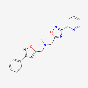 molecular formula C19H17N5O2 B3761906 N-methyl-1-(3-phenyl-1,2-oxazol-5-yl)-N-[(3-pyridin-2-yl-1,2,4-oxadiazol-5-yl)methyl]methanamine 