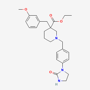molecular formula C26H33N3O4 B3761919 ethyl 3-(3-methoxybenzyl)-1-[4-(2-oxo-1-imidazolidinyl)benzyl]-3-piperidinecarboxylate 