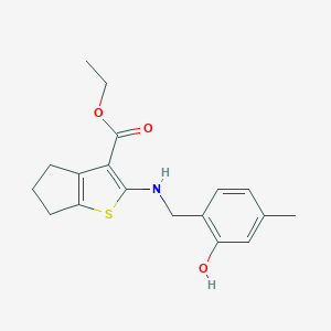 molecular formula C18H21NO3S B376198 ethyl 2-[(2-hydroxy-4-methylbenzyl)amino]-5,6-dihydro-4H-cyclopenta[b]thiophene-3-carboxylate CAS No. 380644-26-8