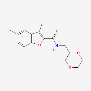 molecular formula C16H19NO4 B3762007 N-(1,4-dioxan-2-ylmethyl)-3,5-dimethyl-1-benzofuran-2-carboxamide 