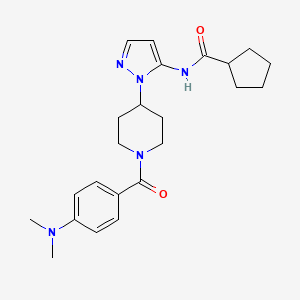 molecular formula C23H31N5O2 B3762018 N-(1-{1-[4-(dimethylamino)benzoyl]-4-piperidinyl}-1H-pyrazol-5-yl)cyclopentanecarboxamide 