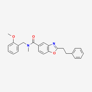 molecular formula C25H24N2O3 B3762067 N-(2-methoxybenzyl)-N-methyl-2-(2-phenylethyl)-1,3-benzoxazole-5-carboxamide 