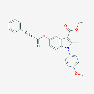 molecular formula C28H23NO5 B376208 Ethyl 1-(4-methoxyphenyl)-2-methyl-5-(3-phenylprop-2-ynoyloxy)indole-3-carboxylate CAS No. 312945-80-5