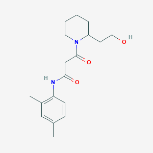 molecular formula C18H26N2O3 B3762094 N-(2,4-dimethylphenyl)-3-[2-(2-hydroxyethyl)piperidin-1-yl]-3-oxopropanamide 