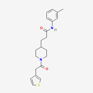 molecular formula C21H26N2O2S B3762174 N-(3-methylphenyl)-3-[1-(2-thiophen-3-ylacetyl)piperidin-4-yl]propanamide 