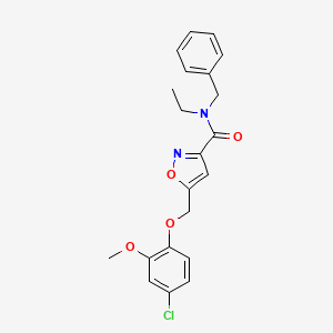 molecular formula C21H21ClN2O4 B3762194 N-benzyl-5-[(4-chloro-2-methoxyphenoxy)methyl]-N-ethyl-3-isoxazolecarboxamide 