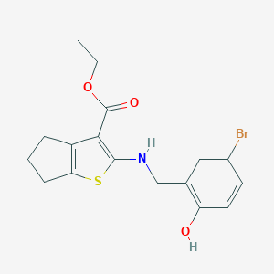 molecular formula C17H18BrNO3S B376222 ethyl 2-[(5-bromo-2-hydroxybenzyl)amino]-5,6-dihydro-4H-cyclopenta[b]thiophene-3-carboxylate CAS No. 380644-28-0