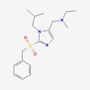 molecular formula C18H27N3O2S B3762231 N-{[2-(benzylsulfonyl)-1-isobutyl-1H-imidazol-5-yl]methyl}-N-methylethanamine 
