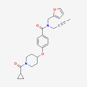 molecular formula C25H28N2O4 B3762244 N-2-butyn-1-yl-4-{[1-(cyclopropylcarbonyl)-4-piperidinyl]oxy}-N-(2-furylmethyl)benzamide 