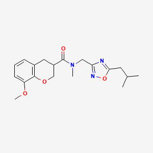 molecular formula C19H25N3O4 B3762274 N-[(5-isobutyl-1,2,4-oxadiazol-3-yl)methyl]-8-methoxy-N-methylchromane-3-carboxamide 