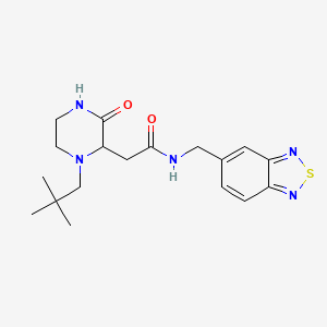 molecular formula C18H25N5O2S B3762282 N-(2,1,3-benzothiadiazol-5-ylmethyl)-2-[1-(2,2-dimethylpropyl)-3-oxopiperazin-2-yl]acetamide 