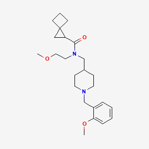 molecular formula C24H36N2O3 B3762295 N-{[1-(2-methoxybenzyl)-4-piperidinyl]methyl}-N-(2-methoxyethyl)spiro[2.3]hexane-1-carboxamide 