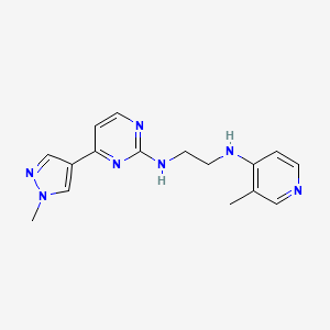 molecular formula C16H19N7 B3762298 N'-[4-(1-methylpyrazol-4-yl)pyrimidin-2-yl]-N-(3-methylpyridin-4-yl)ethane-1,2-diamine 