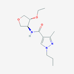 molecular formula C14H23N3O3 B3762316 N-[(3S,4R)-4-ethoxyoxolan-3-yl]-3-methyl-1-propylpyrazole-4-carboxamide 