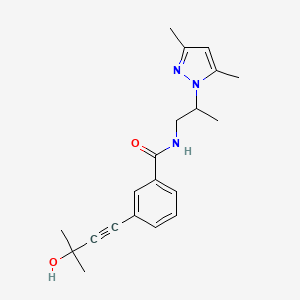 molecular formula C20H25N3O2 B3762366 N-[2-(3,5-dimethyl-1H-pyrazol-1-yl)propyl]-3-(3-hydroxy-3-methylbut-1-yn-1-yl)benzamide 
