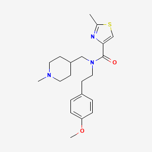 molecular formula C21H29N3O2S B3762383 N-[2-(4-methoxyphenyl)ethyl]-2-methyl-N-[(1-methyl-4-piperidinyl)methyl]-1,3-thiazole-4-carboxamide 