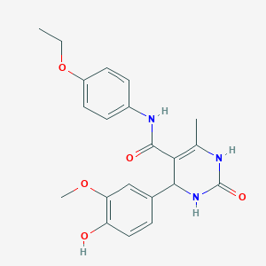 molecular formula C21H23N3O5 B376243 N-(4-ethoxyphenyl)-4-(4-hydroxy-3-methoxyphenyl)-6-methyl-2-oxo-1,2,3,4-tetrahydropyrimidine-5-carboxamide 