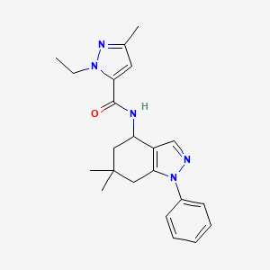 molecular formula C22H27N5O B3762431 N-(6,6-dimethyl-1-phenyl-4,5,6,7-tetrahydro-1H-indazol-4-yl)-1-ethyl-3-methyl-1H-pyrazole-5-carboxamide 