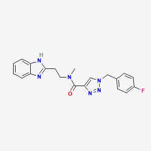 molecular formula C20H19FN6O B3762461 N-[2-(1H-benzimidazol-2-yl)ethyl]-1-(4-fluorobenzyl)-N-methyl-1H-1,2,3-triazole-4-carboxamide 
