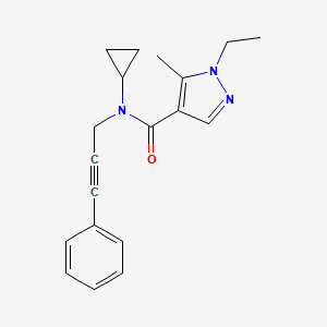 molecular formula C19H21N3O B3762490 N-cyclopropyl-1-ethyl-5-methyl-N-(3-phenylprop-2-yn-1-yl)-1H-pyrazole-4-carboxamide 