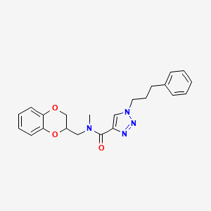 molecular formula C22H24N4O3 B3762515 N-(2,3-dihydro-1,4-benzodioxin-2-ylmethyl)-N-methyl-1-(3-phenylpropyl)-1H-1,2,3-triazole-4-carboxamide 