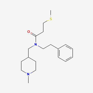 molecular formula C19H30N2OS B3762537 N-[(1-methyl-4-piperidinyl)methyl]-3-(methylthio)-N-(2-phenylethyl)propanamide 
