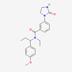 molecular formula C22H27N3O3 B3762553 N-ethyl-N-[1-(4-methoxyphenyl)propyl]-3-(2-oxoimidazolidin-1-yl)benzamide 