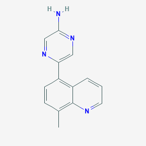 molecular formula C14H12N4 B3762590 5-(8-methylquinolin-5-yl)pyrazin-2-amine 