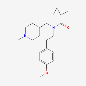 molecular formula C21H32N2O2 B3762620 N-[2-(4-methoxyphenyl)ethyl]-1-methyl-N-[(1-methylpiperidin-4-yl)methyl]cyclopropane-1-carboxamide 