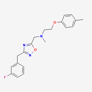 molecular formula C20H22FN3O2 B3762682 N-{[3-(3-fluorobenzyl)-1,2,4-oxadiazol-5-yl]methyl}-N-methyl-2-(4-methylphenoxy)ethanamine 