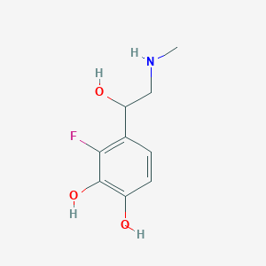 molecular formula C9H12FNO3 B037627 3-Fluoro-4-[1-hydroxy-2-(methylamino)ethyl]benzene-1,2-diol CAS No. 115562-24-8