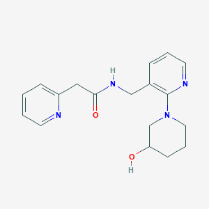 molecular formula C18H22N4O2 B3762746 N-{[2-(3-hydroxy-1-piperidinyl)-3-pyridinyl]methyl}-2-(2-pyridinyl)acetamide 