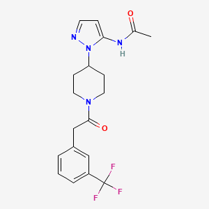 molecular formula C19H21F3N4O2 B3762748 N-[1-(1-{2-[3-(trifluoromethyl)phenyl]acetyl}-4-piperidinyl)-1H-pyrazol-5-yl]acetamide 