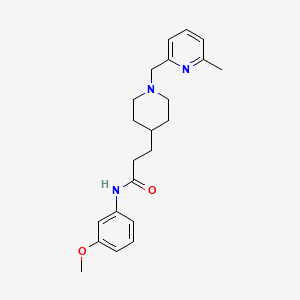 molecular formula C22H29N3O2 B3762760 N-(3-methoxyphenyl)-3-{1-[(6-methyl-2-pyridinyl)methyl]-4-piperidinyl}propanamide 