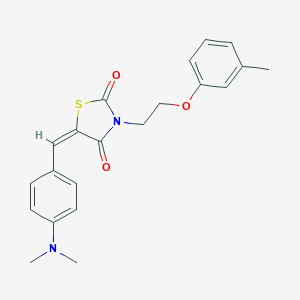 molecular formula C21H22N2O3S B376278 5-[4-(Dimethylamino)benzylidene]-3-[2-(3-methylphenoxy)ethyl]-1,3-thiazolidine-2,4-dione 