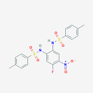 molecular formula C20H18FN3O6S2 B037628 1,2-Ditosylamino-4-fluoro-5-nitrobenzene CAS No. 113269-03-7