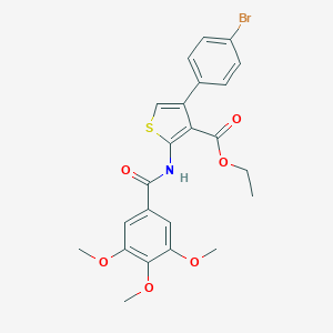 molecular formula C23H22BrNO6S B376283 Ethyl 4-(4-bromophenyl)-2-[(3,4,5-trimethoxybenzoyl)amino]-3-thiophenecarboxylate 