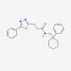 molecular formula C24H27N3O2 B3762838 N-[(1-phenylcyclohexyl)methyl]-3-(5-phenyl-1,3,4-oxadiazol-2-yl)propanamide 