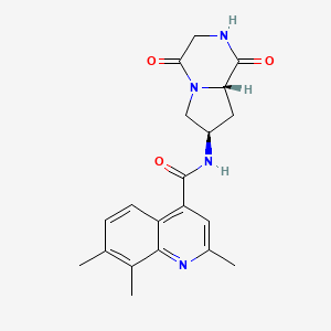 molecular formula C20H22N4O3 B3762845 N-[(7R,8aS)-1,4-dioxooctahydropyrrolo[1,2-a]pyrazin-7-yl]-2,7,8-trimethylquinoline-4-carboxamide 