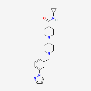 molecular formula C24H33N5O B3762870 N-cyclopropyl-1-[1-[(3-pyrazol-1-ylphenyl)methyl]piperidin-4-yl]piperidine-4-carboxamide 