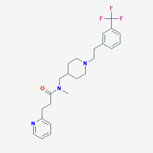 molecular formula C24H30F3N3O B3762952 N-methyl-3-(2-pyridinyl)-N-[(1-{2-[3-(trifluoromethyl)phenyl]ethyl}-4-piperidinyl)methyl]propanamide 