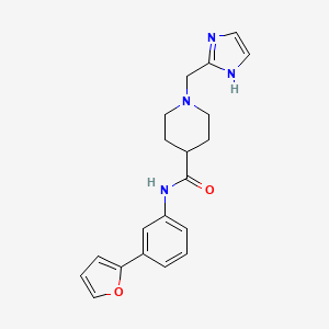 molecular formula C20H22N4O2 B3762990 N-[3-(2-furyl)phenyl]-1-(1H-imidazol-2-ylmethyl)-4-piperidinecarboxamide 