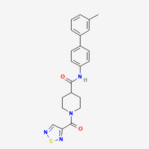 molecular formula C22H22N4O2S B3762998 N-(3'-methyl-4-biphenylyl)-1-(1,2,5-thiadiazol-3-ylcarbonyl)-4-piperidinecarboxamide 