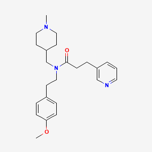 molecular formula C24H33N3O2 B3763072 N-[2-(4-methoxyphenyl)ethyl]-N-[(1-methyl-4-piperidinyl)methyl]-3-(3-pyridinyl)propanamide 