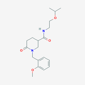 molecular formula C19H28N2O4 B3763112 N-(2-isopropoxyethyl)-1-(2-methoxybenzyl)-6-oxo-3-piperidinecarboxamide 