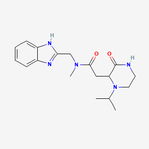 molecular formula C18H25N5O2 B3763128 N-(1H-benzimidazol-2-ylmethyl)-2-(1-isopropyl-3-oxopiperazin-2-yl)-N-methylacetamide 