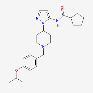 molecular formula C24H34N4O2 B3763149 N-{1-[1-(4-isopropoxybenzyl)-4-piperidinyl]-1H-pyrazol-5-yl}cyclopentanecarboxamide 