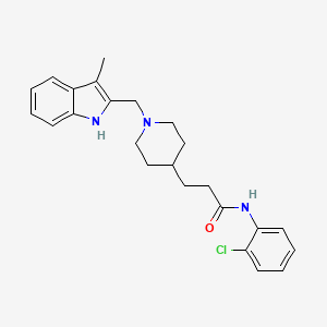 molecular formula C24H28ClN3O B3763162 N-(2-chlorophenyl)-3-{1-[(3-methyl-1H-indol-2-yl)methyl]-4-piperidinyl}propanamide 