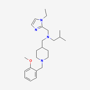 molecular formula C24H38N4O B3763208 N-[(1-ethylimidazol-2-yl)methyl]-N-[[1-[(2-methoxyphenyl)methyl]piperidin-4-yl]methyl]-2-methylpropan-1-amine 